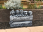 Preview: Hunde, Willkommen Schild, Steinguss, Statue, Tierfigur, Gartenfigur, Skulptur, Gartendekoration, Steinfigur