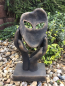 Preview: Steinfigur Hände mit Gesicht, Gartenfigur Steinguss, 37 cm, Büste