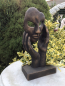 Preview: Steinfigur Hände mit Gesicht, Gartenfigur Steinguss, 37 cm, Büste