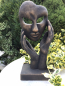 Preview: Steinfigur Hände mit Gesicht, Gartenfigur Steinguss, 37 cm, Büste