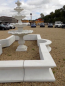 Preview: Steinbrunnen, Steinguss, Wasserbecken, Weißbeton, Frostsicher, Gartendekoration