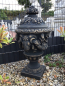 Preview: Amphore, Widderkopfvase / Vase mit Deckel, 90 cm hoch, Park & Gartendekoration, Pflanzschale, Steinguss