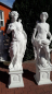 Preview: Set Jäger und Jägerin mit Sockel, Steinfiguren, Steinguss, Park & Gartendekoration