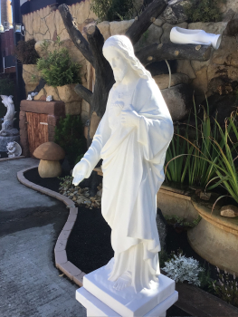 Preview: Gartenfigur, Statue, Heiliger Jesus, 117 cm hoch, Steinfigur, Park & Gartendekoration, Steinguss