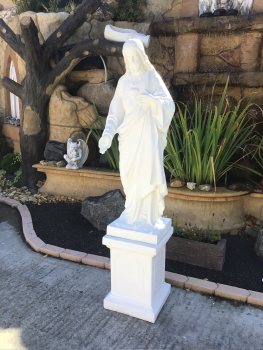 Jesus, Gartenfigur, Steinfigur, Steinguss, Frostsicher, Winterfest, Weißbeton, Gartendekoration