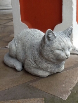 Preview: Katze, Tierfigur, Skulptur, Steinfigur, Gartendekoration