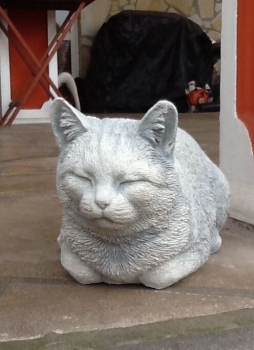 Preview: Katze, Tierfigur, Skulptur, Steinfigur, Gartendekoration