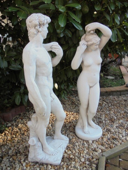 Preview: Steinfiguren, David & Venus / Skulpturen, Gartenfiguren, Park & Gartendekoration, Statuen, Parkfiguren, Steinguss