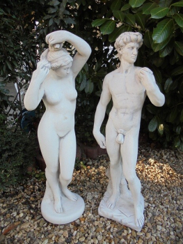 Steinfiguren, David & Venus / Skulpturen, Gartenfiguren, Park & Gartendekoration, Statuen, Parkfiguren, Steinguss