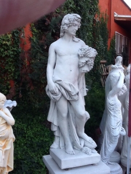 Statue, Gott des Weines, BACCHUS / DIONYSOS, 126 cm hoch, Gartendekoration, Steinfigur, Skulptur