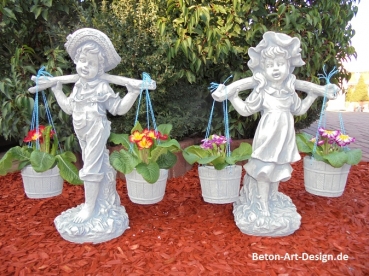 Steinfiguren Set, Gartenfiguren, Skulpturen, Statuen