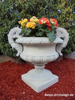 Amphore, Steinvase, Pflanzschale, Steinschale, Steinguss, Gartendekoration