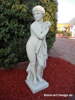 Preview: Gartenfigur, Statue, Frau mit Tuch, Steinfigur, 131 cm hoch, Park & Gartendekoration, Steinguss