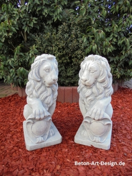 Preview: Löwen Steinfiguren, Statue, Gartendekoration