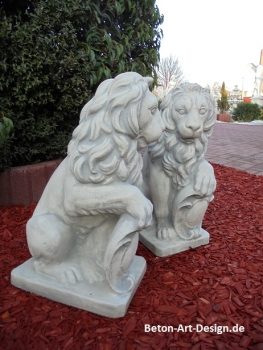 Preview: Löwen Steinfiguren, Statue, Gartendekoration