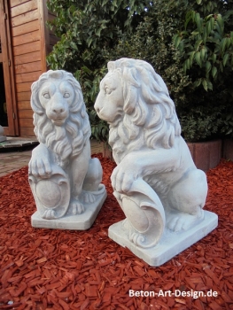 Preview: Löwen Steinfiguren, Statue, Gartendekoration