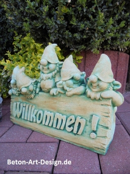 Zwerg, Troll, Wichtel, Skulptur, Steinfigur mit Pflanztopf