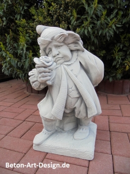 Preview: Zwerg, Troll, Wichtel, Skulptur, Steinfigur mit Pflanztopf