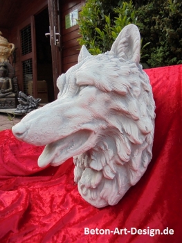 Preview: Wolf Steinfigur, Statue, Gartendekoration
