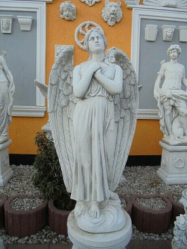 Engel-Steinfigur-Steinguss-Skulptur-Gartendekoration