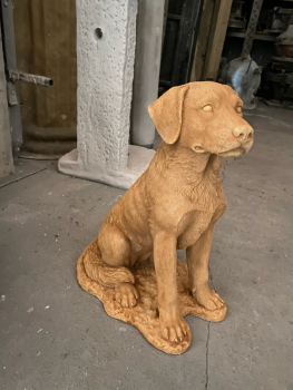 Gartenfigur, Hund, Skulptur, Tierfigur, Steinfigur, Park & Gartendekoration, Steinguss, Statue
