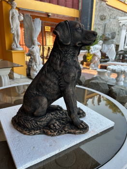 Gartenfigur, Hund, Skulptur, Tierfigur, Steinfigur, Park & Gartendekoration, Steinguss, Statue