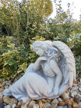 Preview: Engel, Steinfigur, Statue, Gartenfigur, Steinguss, Skulptur, Gartendekoration