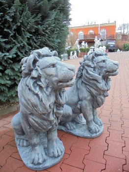 Löwen Steinfiguren, Statue, Gartendekoration