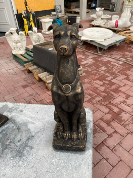 Hund, Windhund, Greyhound, Torwächter, Gartenfigur, Statue, Steinguss, Steinfigur