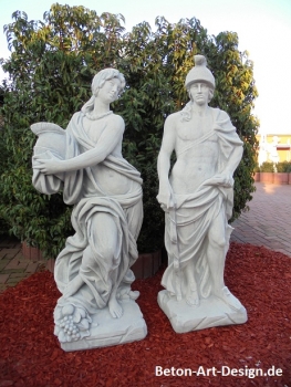 Preview: Römer & Römerin, Steinfiguren Set, Gartenfiguren, Skulpturen, Statuen