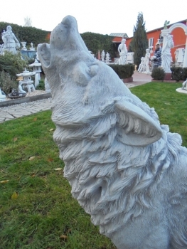 Preview: Wolf Steinfigur, Statue, Gartendekoration
