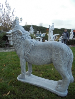 Wolf, Gartenfiguren, Steinfiguren, Statuen, Skulpturen, Gartendekoration