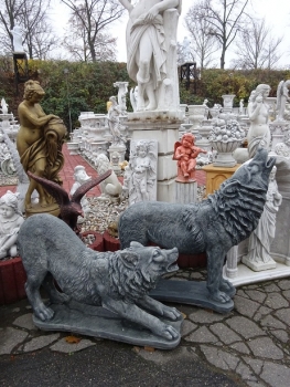 Steinfiguren Set, Gartenfiguren, Skulpturen, Statuen