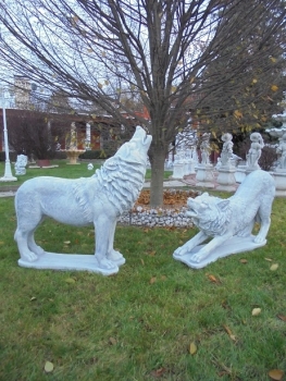 Wolf Steinfigur, Statue, Gartendekoration