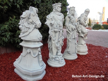 Preview: Schachfiguren, Steinfiguren, Statuen, Gartendekoration, Skulpturen