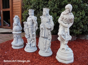 Preview: Schachfiguren, Steinfiguren, Statuen, Gartendekoration, Skulpturen