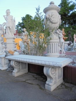 Steinbank, Gartenbank, Parkbank, Gartendekoration, Bank