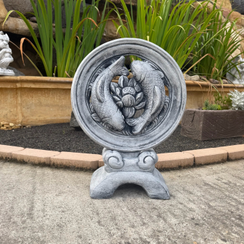 Fischkreis, Koi-Fisch, Park & Gartendekoration, Steinguss, Relief, Skulptur, Steinfigur, Gartenfigur