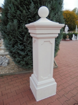 Zaunpfeiler mit Sockel als Betonpfeiler Torpfeiler mit Abdeckplatte & Kugel, Zaunsäule