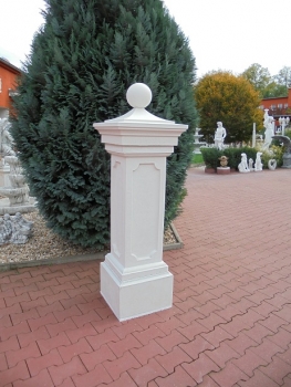 Zaunpfeiler mit Sockel als Betonpfeiler Torpfeiler mit Abdeckplatte & Kugel, Zaunsäule