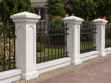 Pfeiler, Eckpfeiler, Torpfeiler, Zaunpfeiler, Mauerpfeiler, 111 cm hoch, Park & Gartendekoration, Steinguss