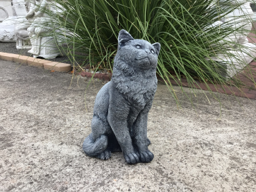Katze Steinfigur, Gartendekoration, Steinguss, Gartenfigur, Skulptur