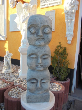 Preview: Buddha Gesichter, Steinfigur