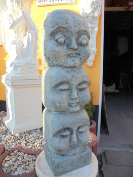 Preview: Buddha Gesichter, Steinfigur