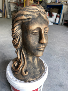 Steinfigur, Frauen Büste, bepflanzbare Gartendekoration, Steinguss, Frostsicher, Skulptur