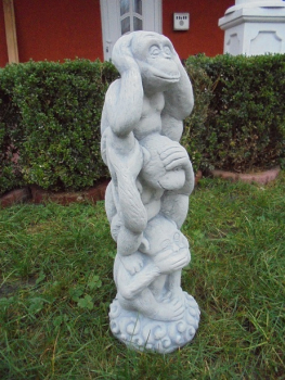 Preview: Drei Affen, Steinfigur
