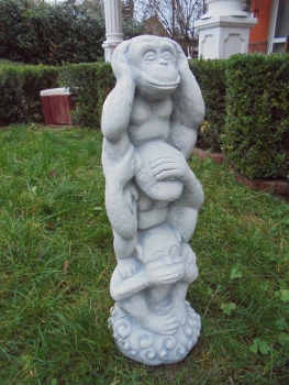 Preview: Drei Affen, Steinfigur