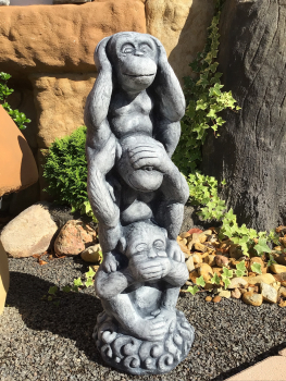 Drei Affen, Steinfigur, Gartenfigur, Steinguss, Gartendekoration