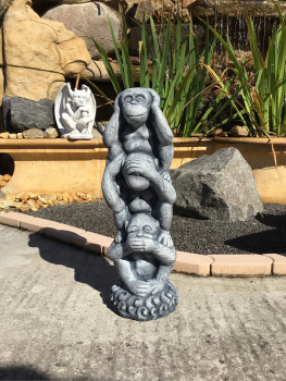 Drei Affen, Steinfigur, Gartenfigur, Steinguss, Gartendekoration