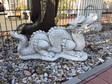 Steinfigur Drache, Steinguss, Statue, Tierfigur, Skulptur, Gartendekoration
